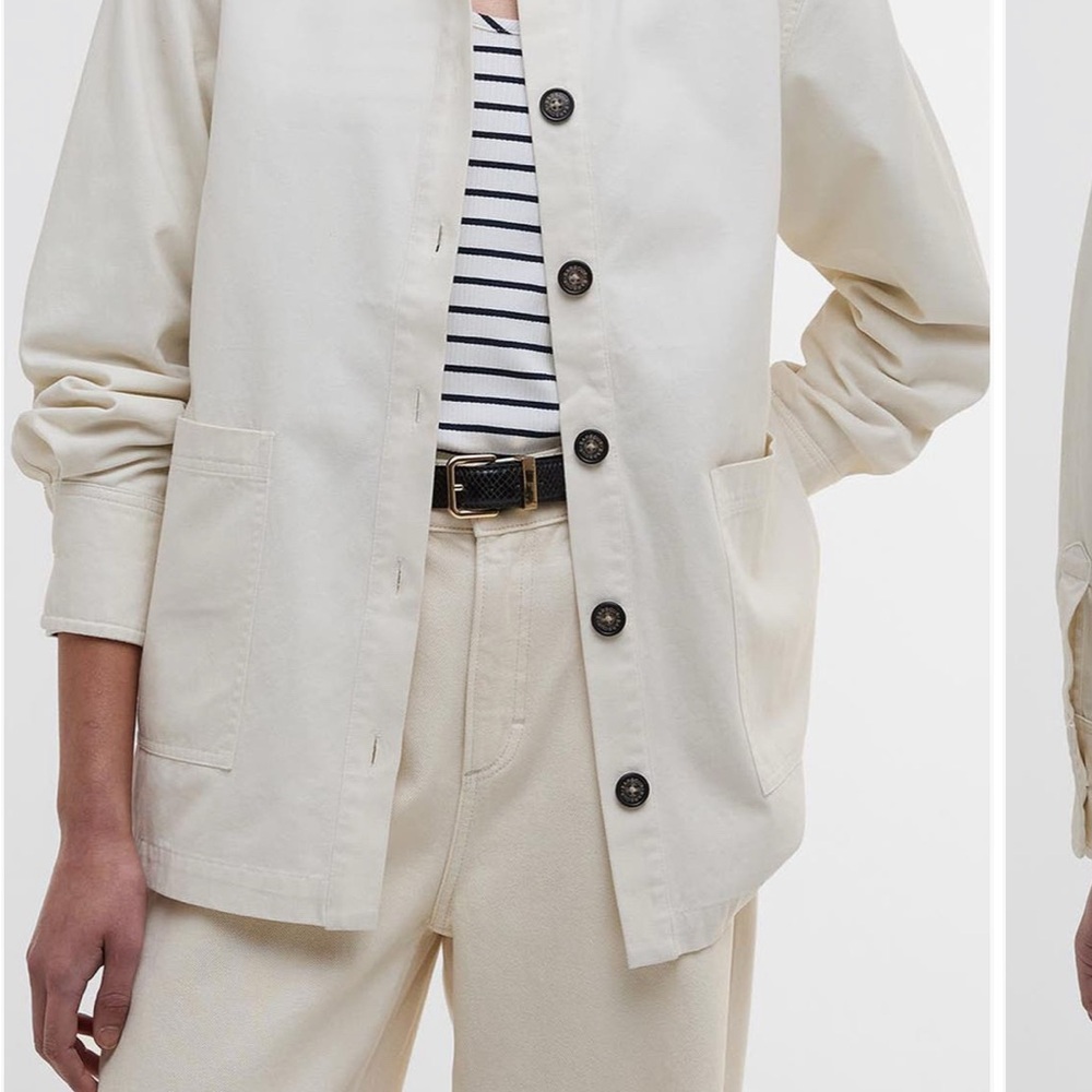 Barbour Lyndale Overshirt Cream Utility Jacket with Relaxed Fit